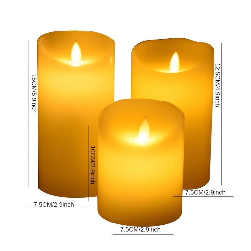 Standard Flameless Wax Pillar Candle - Ivory