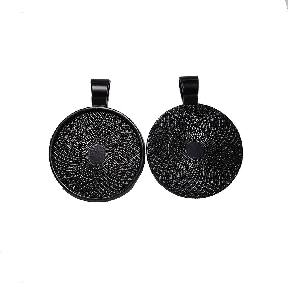 Image of 10pcs/pack 25mm Cabochon Base Tray Bezels Blank Golden Necklace Pendant Setting Cabochon Base For Jewelry Making Supplies