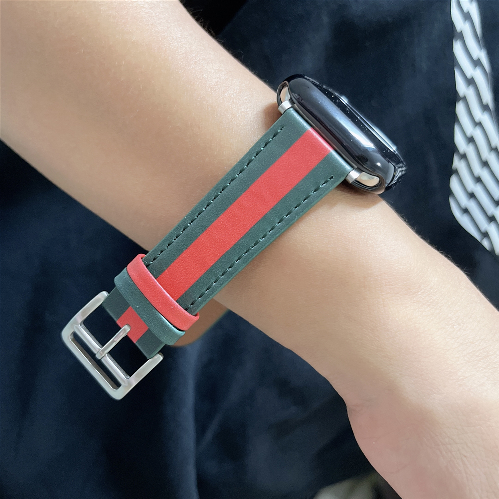 Double tour strap for Apple Watch Band 44mm 45mm 40mm-41mm Luxury Genuine  Leather Bracelet iWatch series 8 7 SE 6 5 4 Ultra 49mm