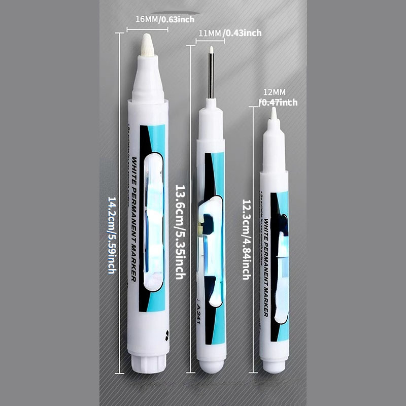 5pc White Tire Paint Pen Marker Permanent Waterproof Acrylic Soy Ink
