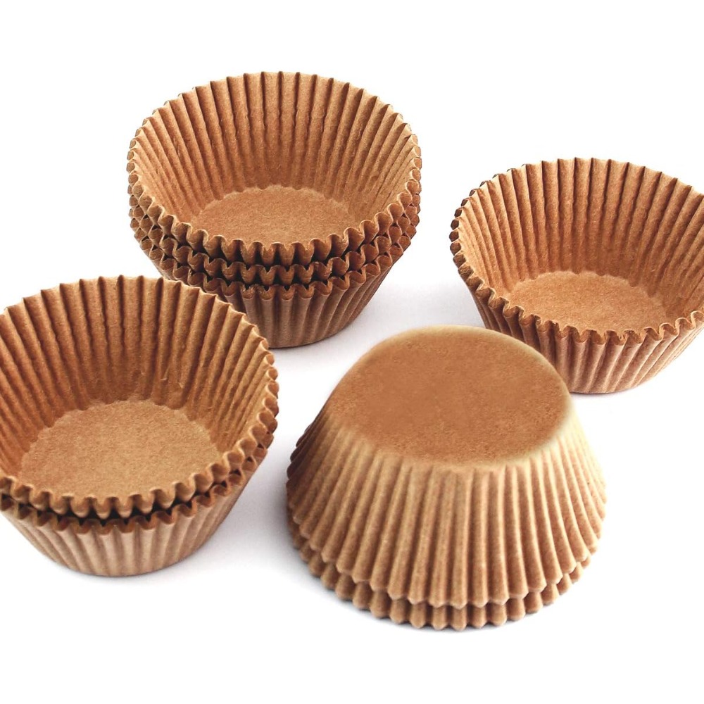 Standard Cupcake Liners, No Smell, Food Grade & Grease-proof Baking Cups Paper, Size: 200pc Cupcake Liners, Brown