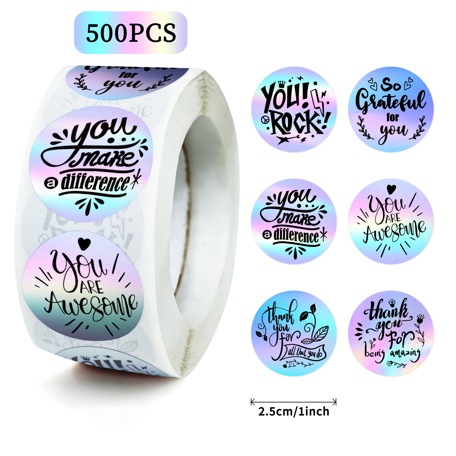 

500pcs Laser Motivational Language Art Fonts Waterproof Doodle Sticker Diy Creative Motorcycles Stickers For Car Laptop Phone Case Luggage Accessories