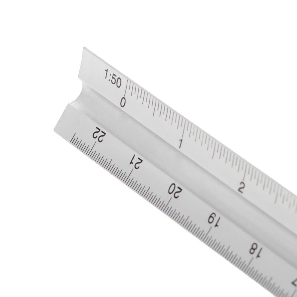 1pc Triangle Simple White Ruler, Plastic Soft Ruler For Household