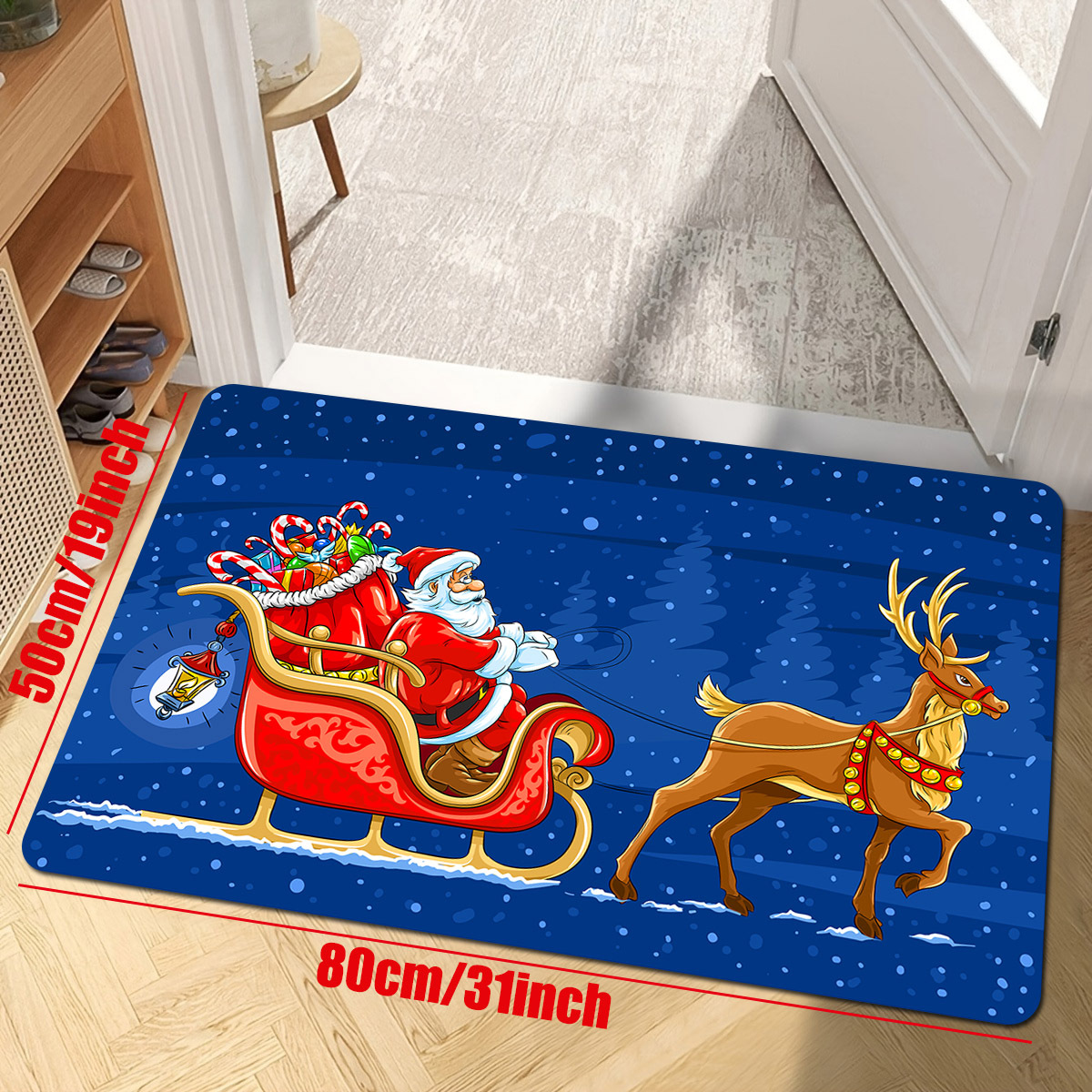 1 Pieza Estilo Navideño Alfombra De Piso Para Cocina Con Diseño De Árbol Y  Elfo, Antideslizante, Moderna Alfombra Para Puertas De Habitaciones De  Estar Y Dormitorios, Resistente A Manchas Para La Cocina