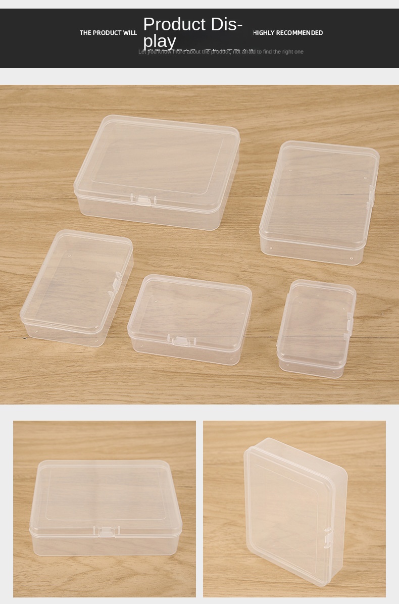 Rectangular Plastic Box Transparent Storage Box Thickened Pp - Temu