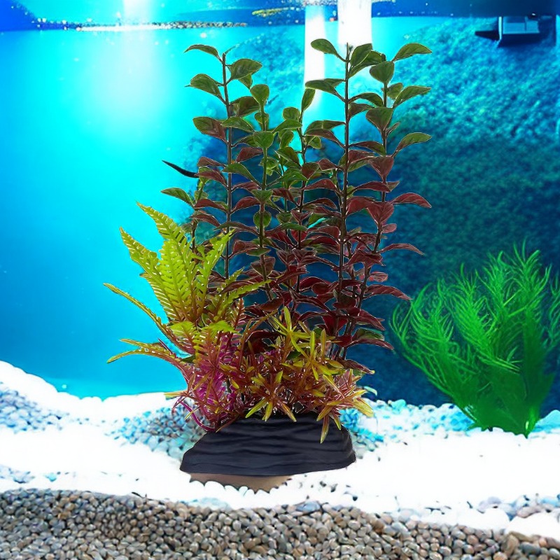 Artificial Fish Tank Plant Landscap Water Aquatic Aquarium Grass Fast Lawn  X6B5 