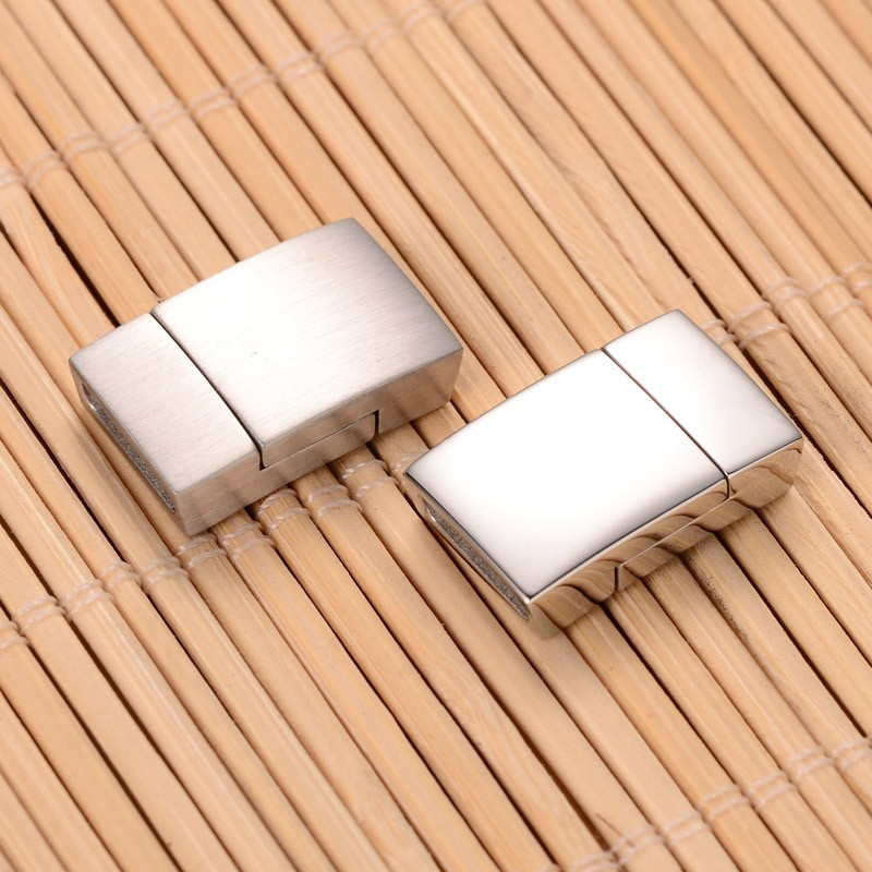 Wholesale Rectangle 304 Stainless Steel Matte Magnetic Clasps with Glue-in  Ends 