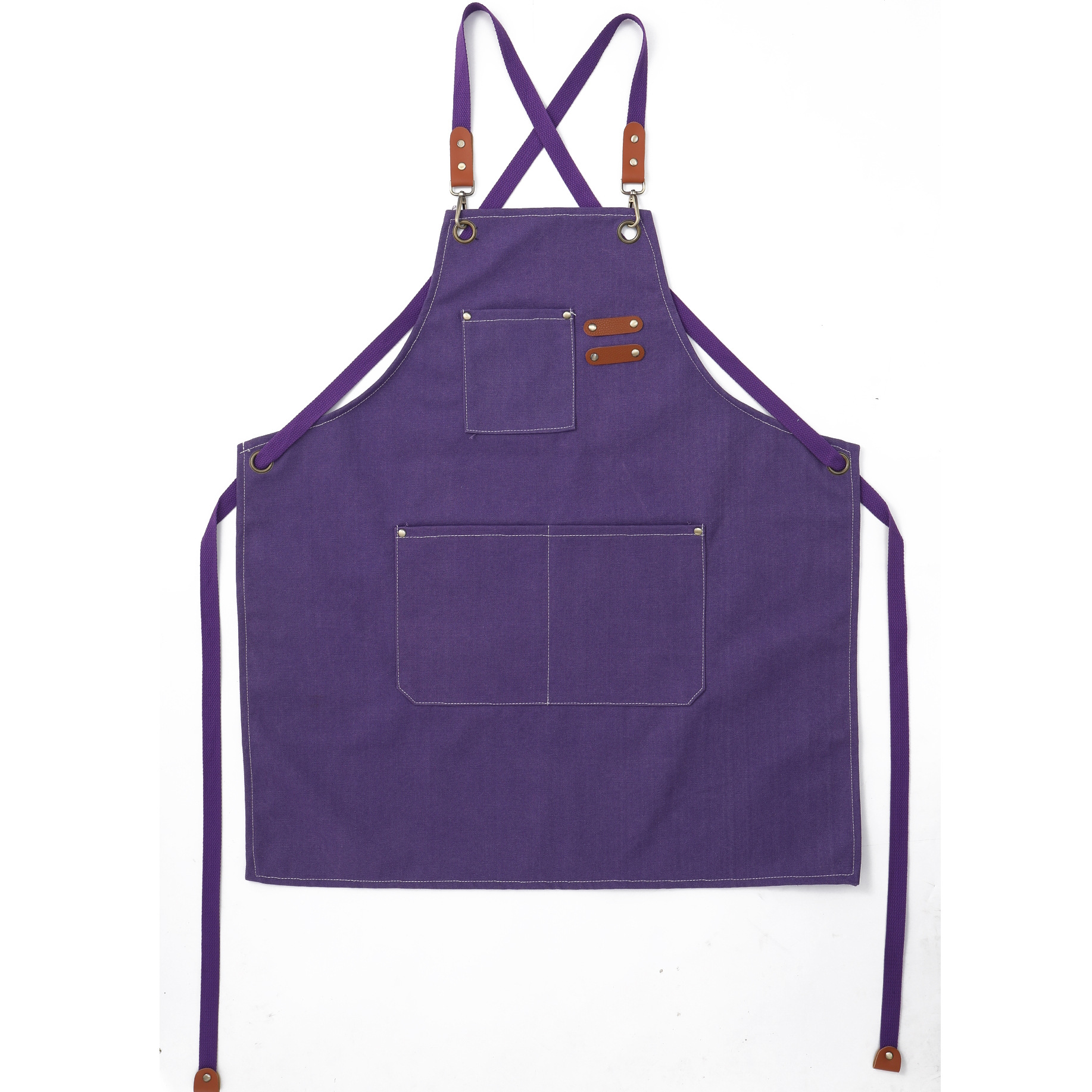 Cotton Canvas Cross Back Apron with Pockets Cross Back Apron