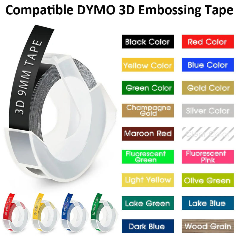 3pk For Dymo 3d Plastic Embossing Tape For Dymo Junior - Temu