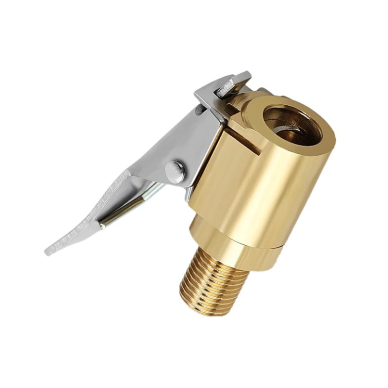 Brass Threaded Nozzle Valve Connection Adapter Air Pump Clip, Universal Car  Tyre Air Chuck
