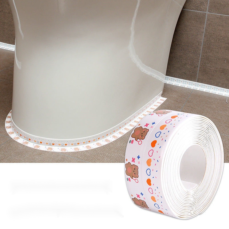 XINYIDAO Waterproof Tape Caulk Strip 1.5 in Wide PVC Waterproof  self-Adhesive Tape, Bathtub, Bathroom, Toilet, Kitchen and Sink Edge  Flooring, Seal