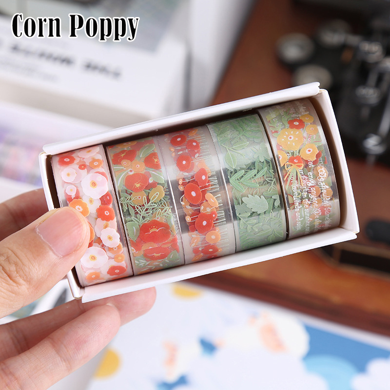 1book/100pcs Flower-edged Decorative Tape Stickers Cartoon Cute Stickers  For Journaling Decor