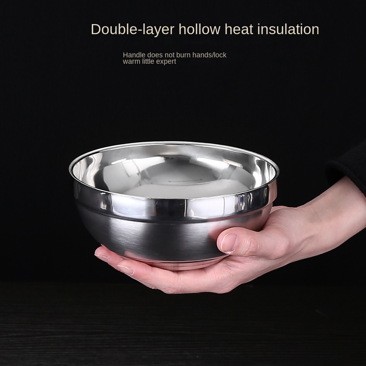 Stainless Steel Instant Noodle Bowl Double-layer Student Canteen