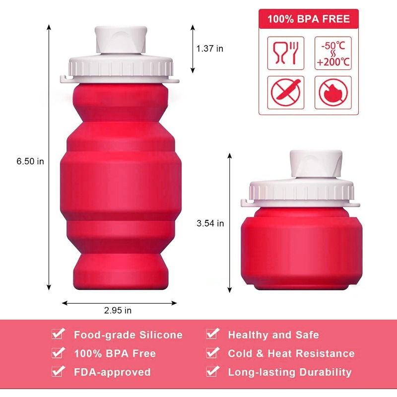 BPA Free Silicon Leak-Proof Lightweight Reusable Travel