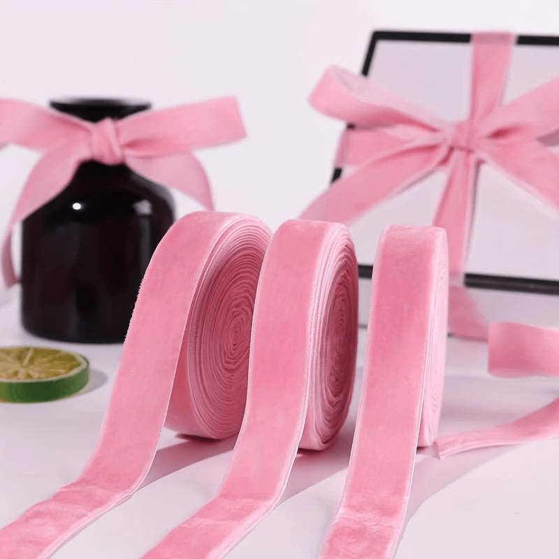 cloth ribbon accessories 1 Roll of 20 Yards Non-elastic Clothes Accessories  Ribbon Gift Wrapping Flocking Ribbons DIY Decorative Strap Ribbon Band for