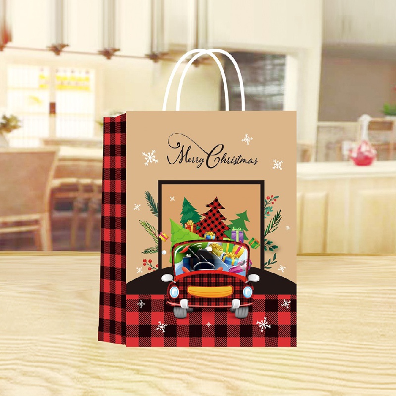 Christmas Paper Gift Bag Gift Packaging Kraft Paper - Temu