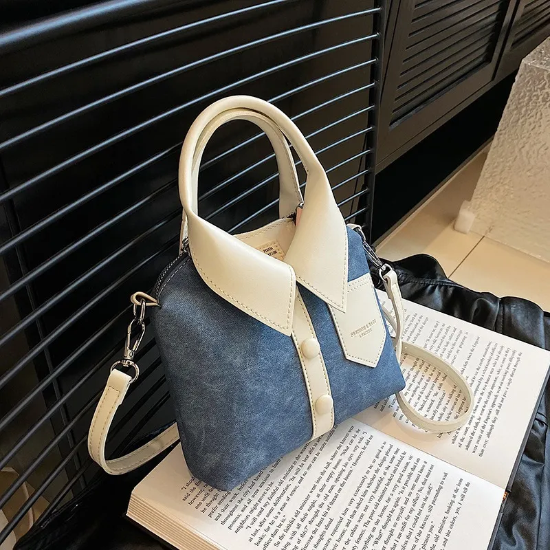Niche Colorblock Short Shaped Handbag, Trendy Novelty Top Handle