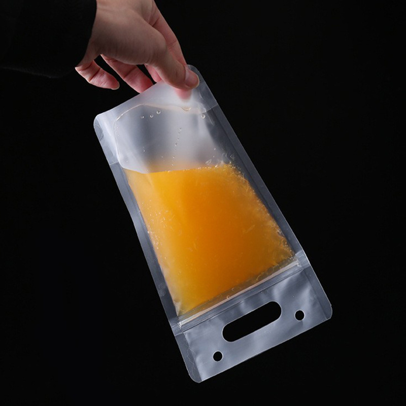 10pcs, Reusable Juice Bags, Clear Drink Pouches Bags, 500ml/16.9oz