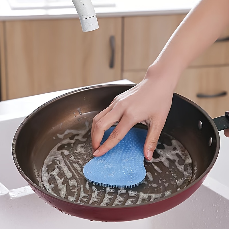 6Pcs Soft Silicone Scouring Pad Washing Sponge Reusable Kitchen