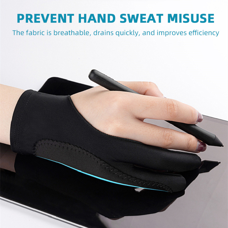 1Pc Artist Drawing Glove Stretchy Prevent Mess Up Firm Stitching Pencil  Graphics Anti-mistouch Gloves for Office,Grey 