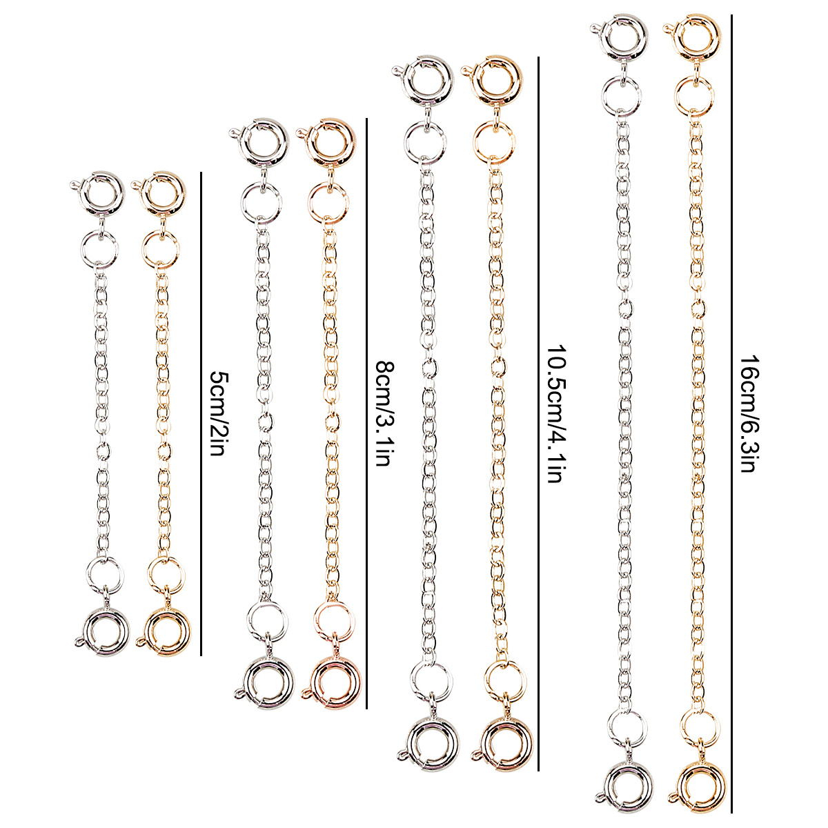 Necklace Extender Chain 4 Sizes Jewelry Extenders Extension - Temu