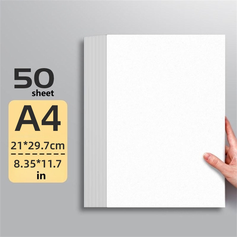 Rectangular Thickened Hard Card Paper White Black A4 8k - Temu