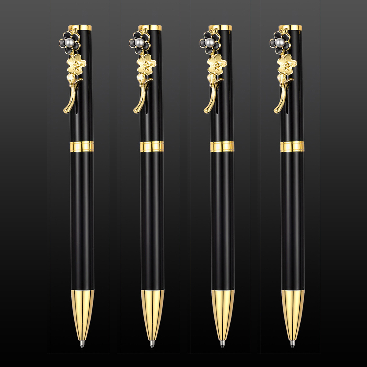 TEHAUX 12pcs Love Metal Pen Gold Metallic Pen Pens Black Ink Black  Ballpoint Pens Gold Ink Pens for Writing Wedding Pens Boligrafos Bonitos  Para Mujer