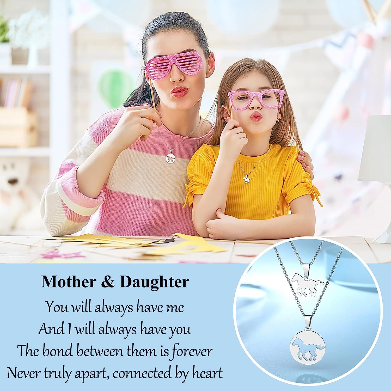 Christmas Mom Gifts from Daugher,Mother and Daughter Never Truly Apart,  Christmas Gift from Mother to Daughter,Daughter to Mother Bday Gift,Gifts  for