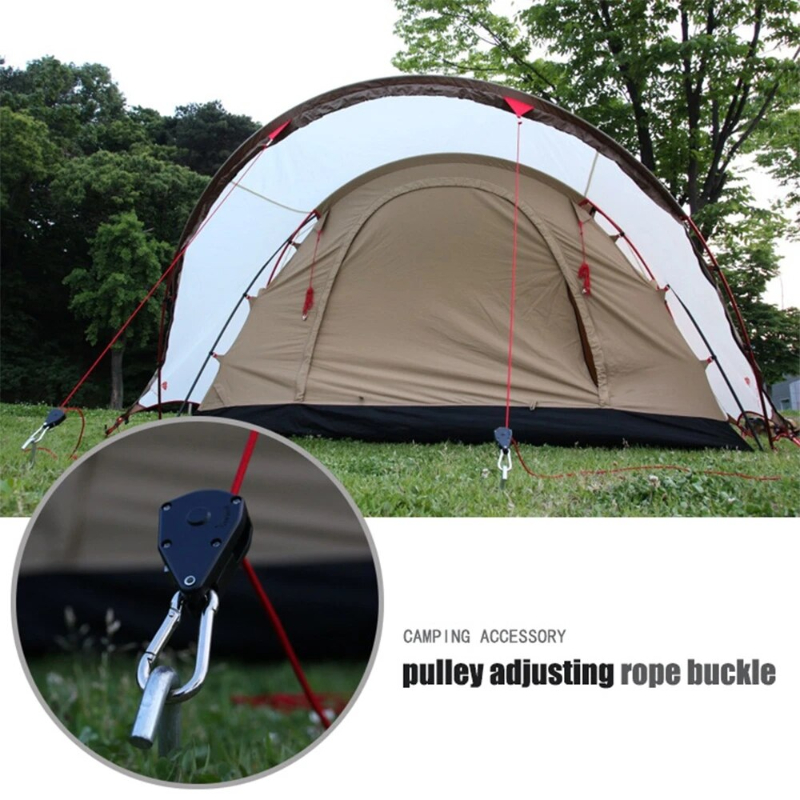 Outdoor Tent Pulley Tensioner Adjustable Pulley Guyline Canopy Pulley Rope  Camping Quick Setup Self Locking Tightening Rope Canopy Fixing Rope Plant  Growth Light Rope Hanger Horticultural Hanging Device