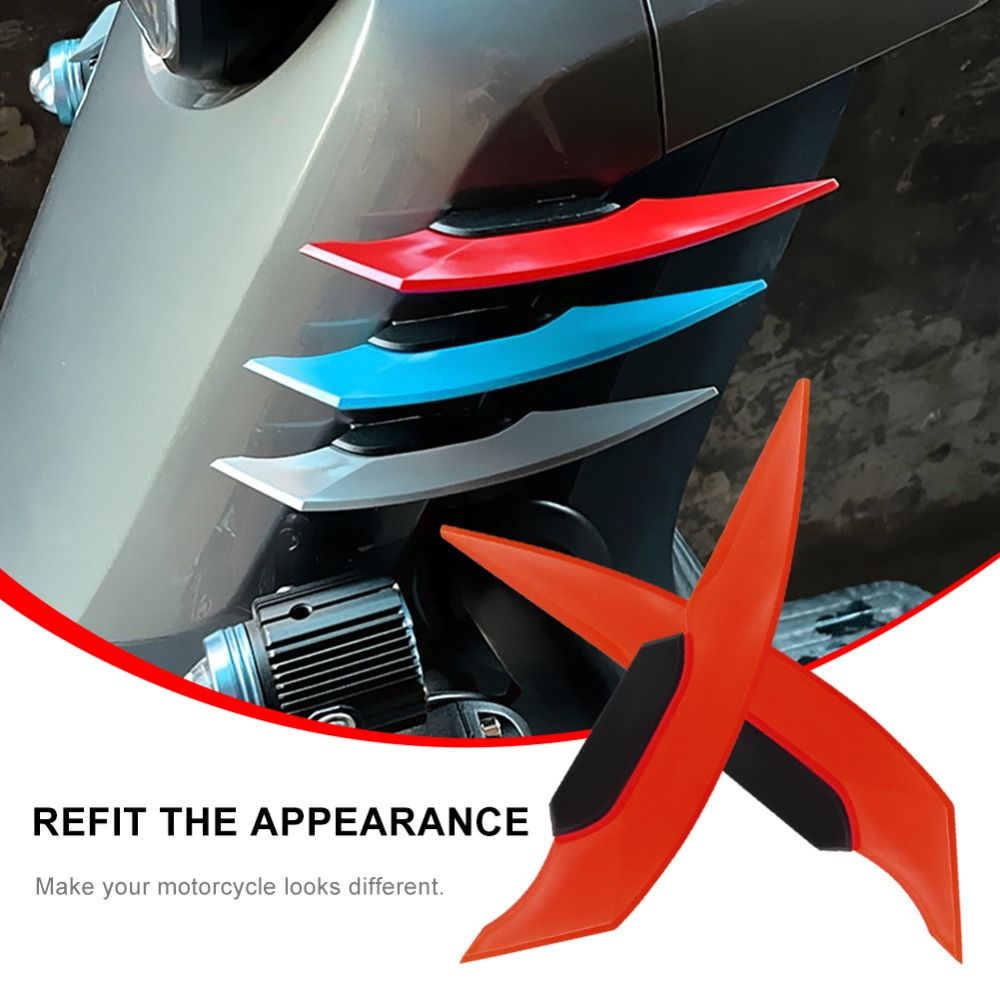 Paire d'ailettes aérodynamiques pour moto - Noir/rouge - 1 paire -  Universel - Kit d'ailettes aérodynamiques