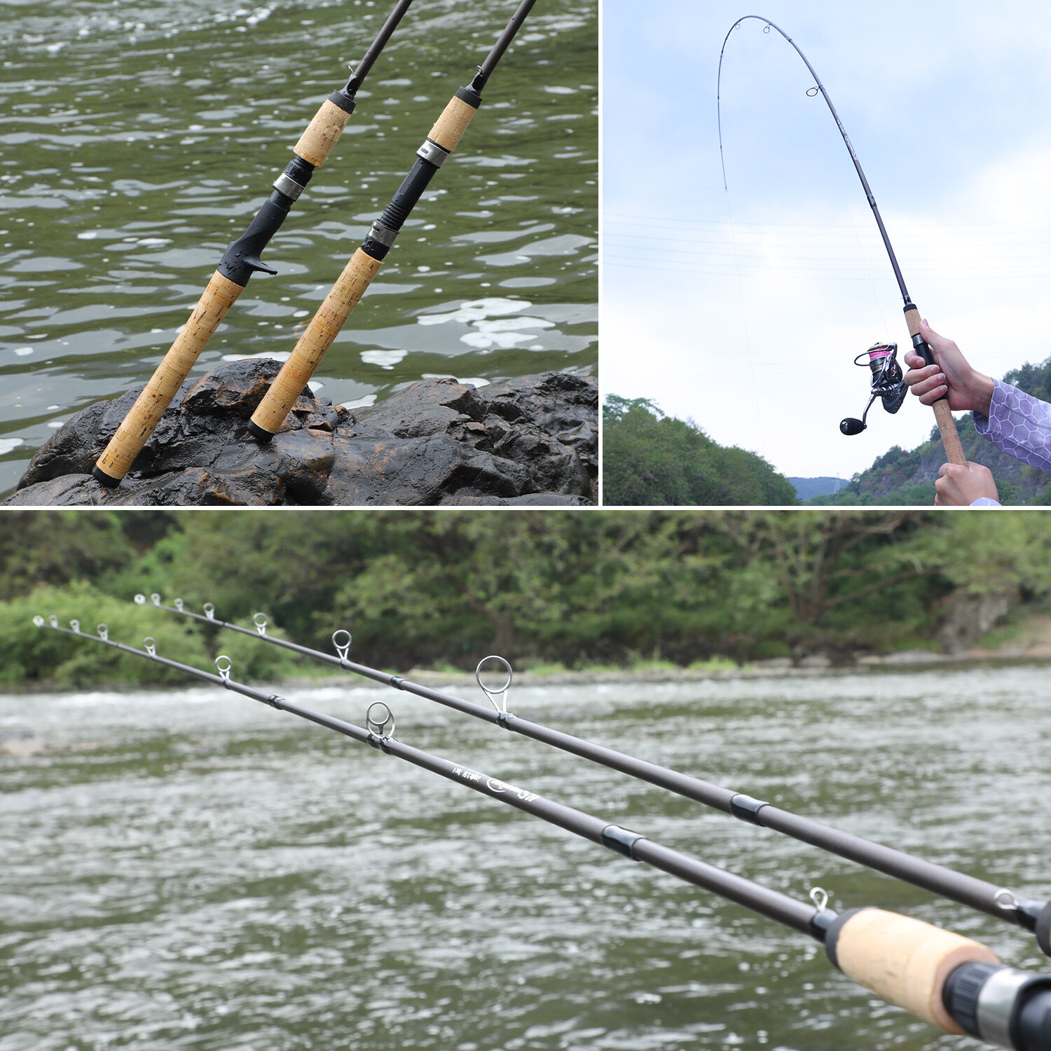 Sougayilang Long Handle Spinning/Casting Fishing Rod, 82.68inch (7'ft)  Fishing Rod, 2-6LBS High Sensitivity Fishing Pole