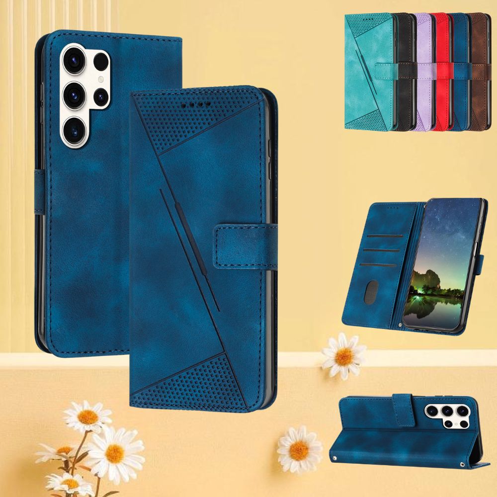 For Samsung S23 S22 S21 S20 S10 S9 Note20 Luxury Leather Square Phone Case  Cover