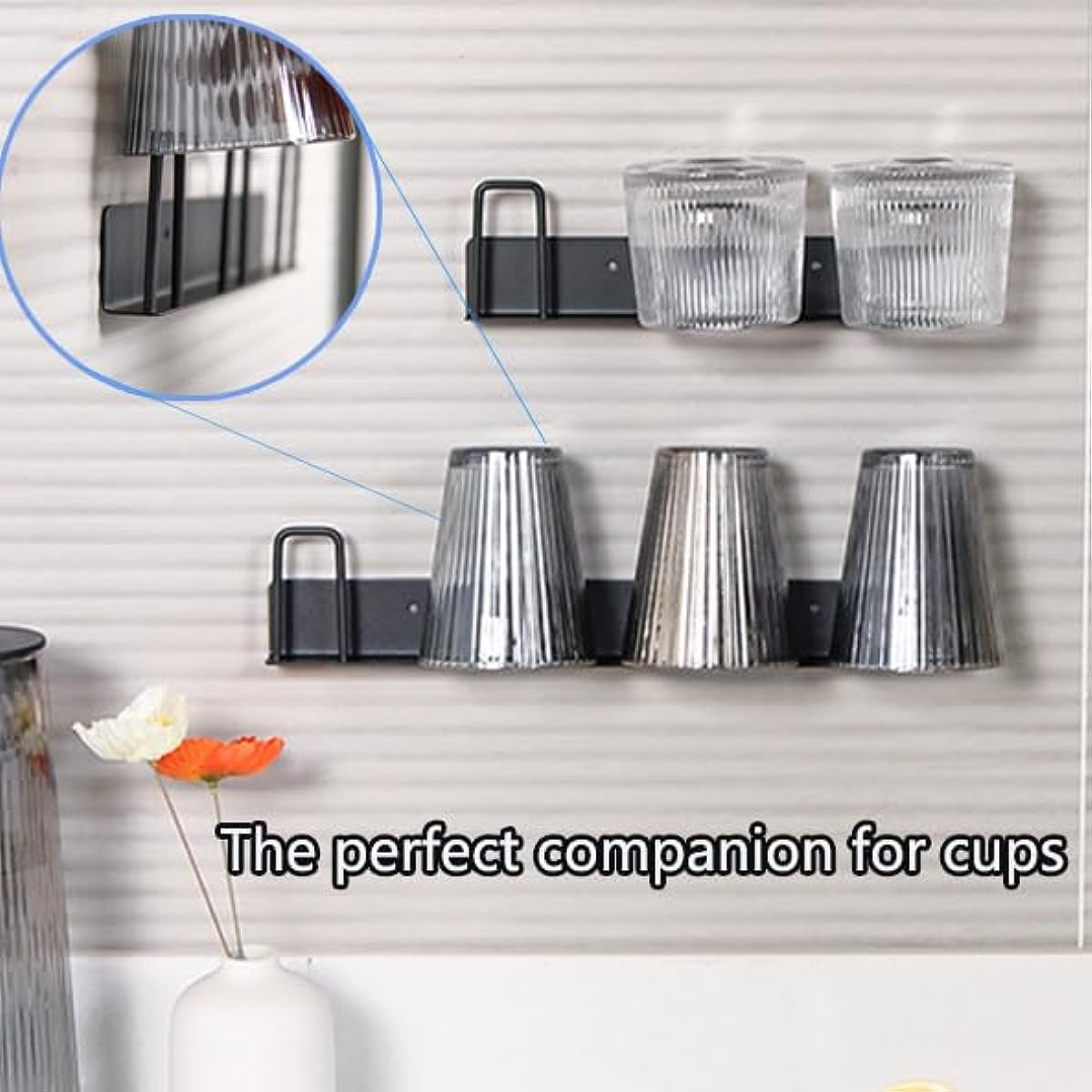 1pc Wall-Mounted Mug Holder, Coffee Cups Holder Hanger, No-Drilling Mug  Rack With 4 Cup Holders, Cups Storage Hooks For Kitchen, Living Room,  Office