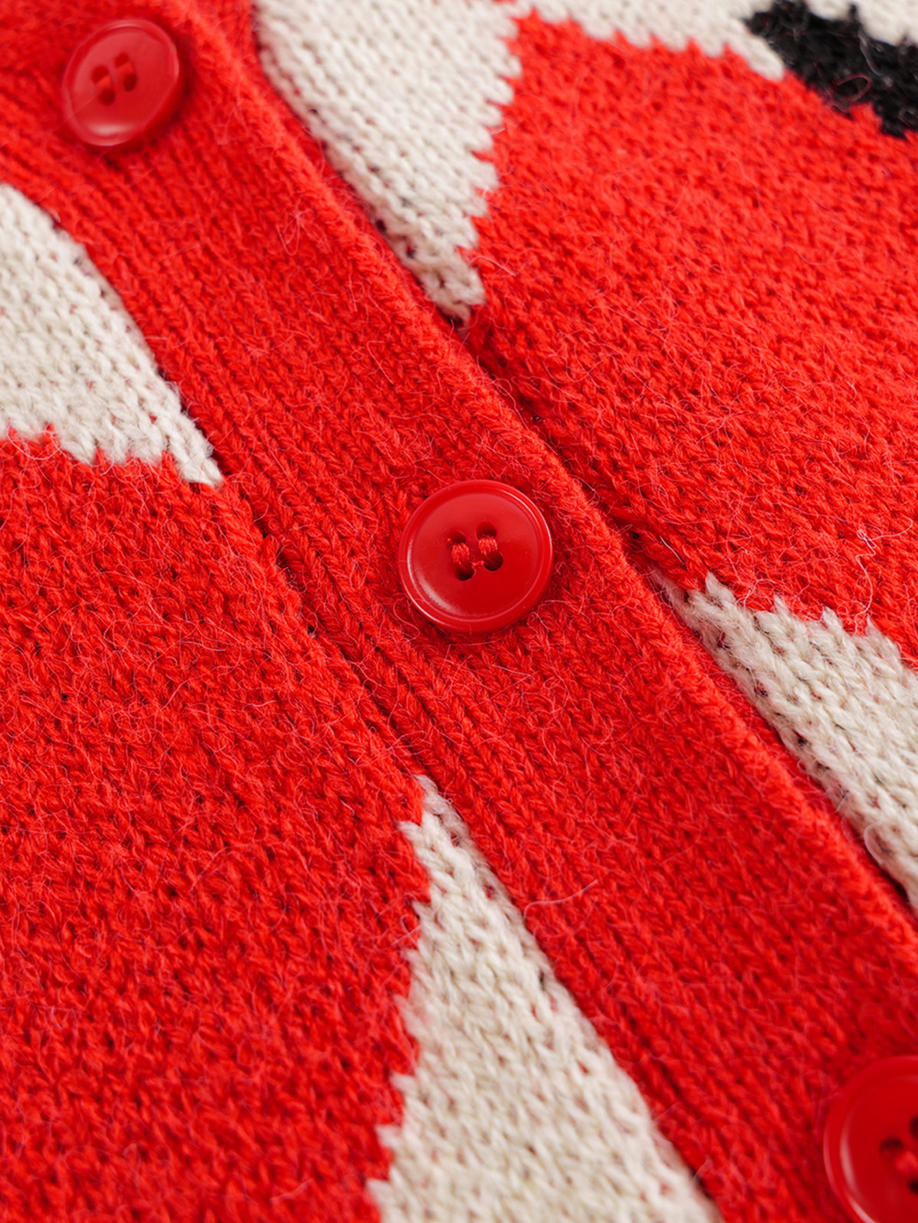 Jacquard-knit leggings - Red - Kids