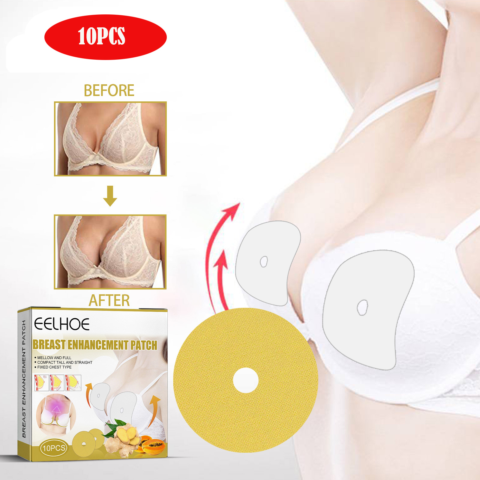 Breast Enhancement Patch, Breast Enhancement Pads, Chest Enhancer,  Augmentation Firming Pad, Enlargement Patches, Bust Enlargement Lifting  Patch
