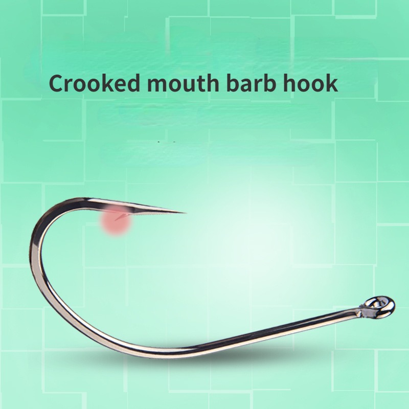 10pcs Loose Fish Hook, Crooked Mouth, Barbed Fish Hook, Sea Bass * Fish  Hook, String Hook, Anchor Fish, Long Handle Hook