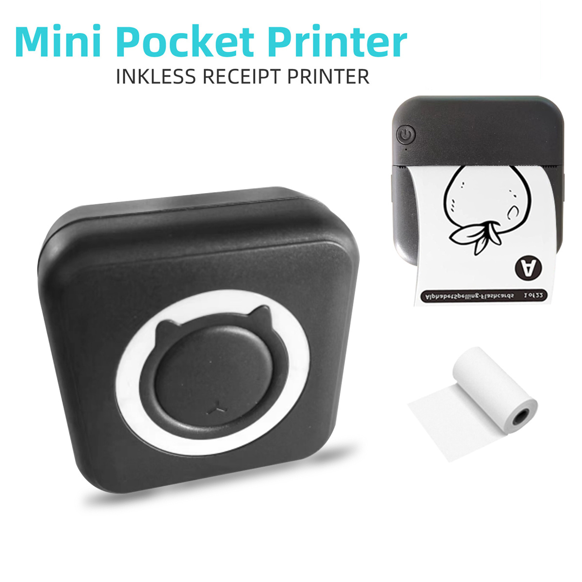 Mini impresora térmica portátil, inalámbrica, compatible con