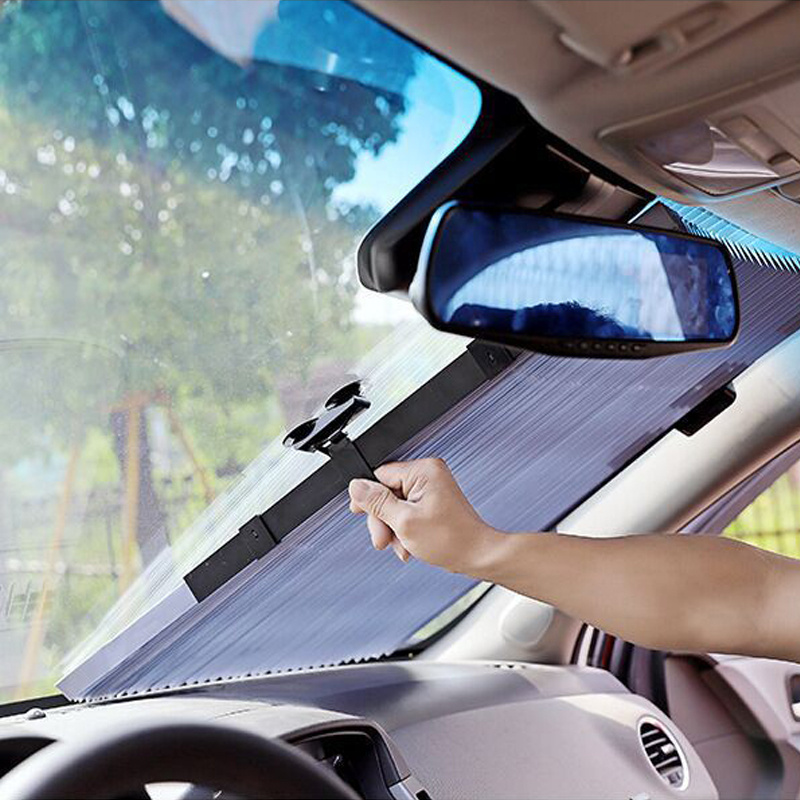 Auto Windschutzscheibe Sonnenschutz Vorhang Automatisch Einziehbar Faltbar  Wärmedämmung UV-Schutz Sonnenblende Abdeckung Autozubehör