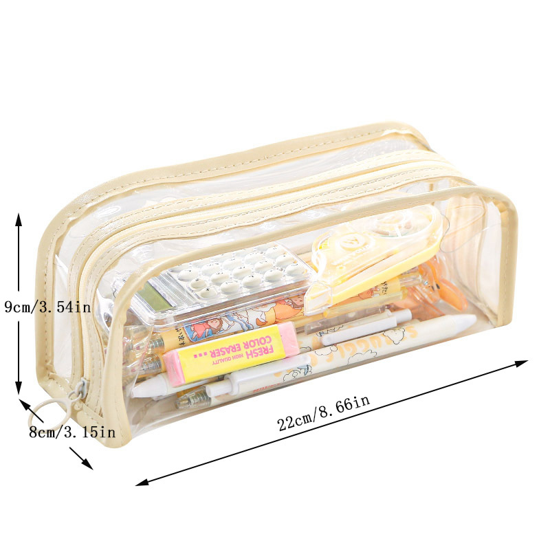 Large Capacity Clear Pencil Case Bag: Aesthetic Transparent - Temu