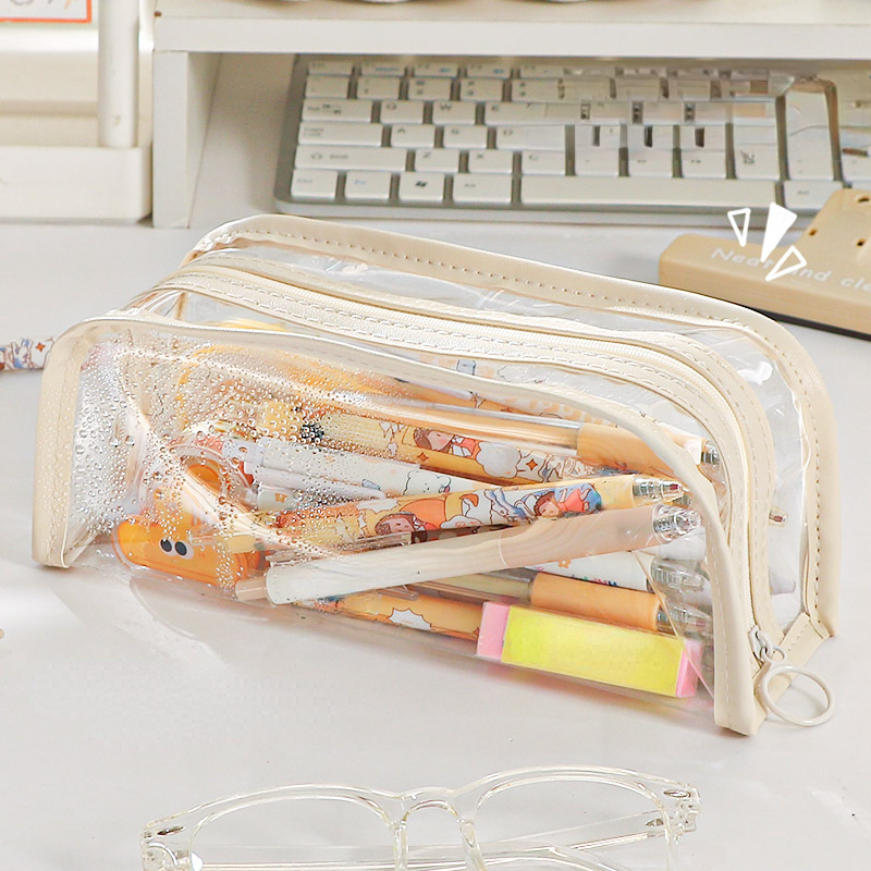Large Capacity Clear Pencil Case Bag: Aesthetic Transparent - Temu