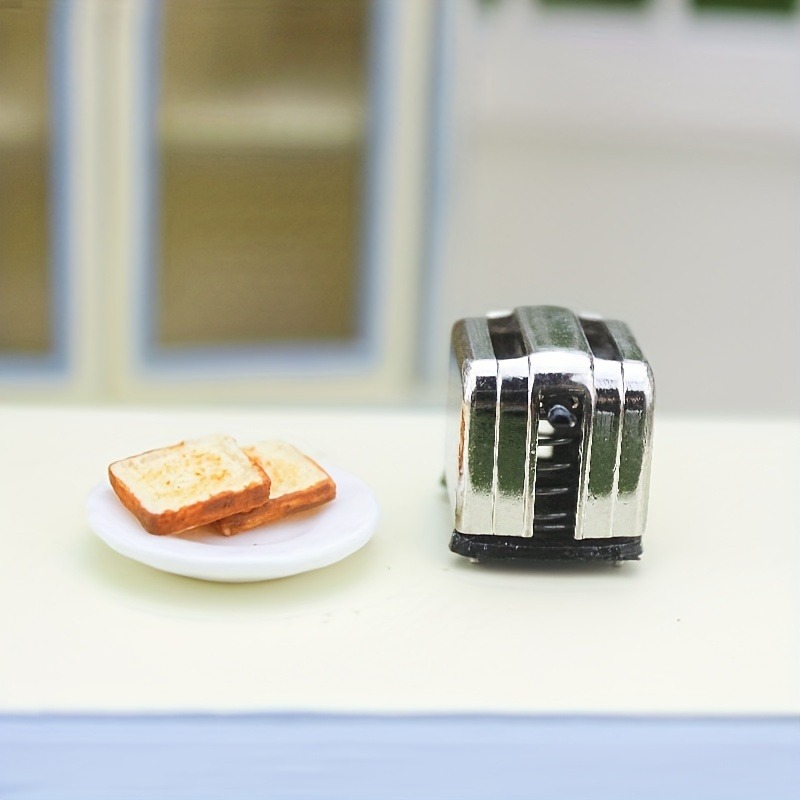 Miniature Dolls Kitchen Bread, Toast Toaster Miniature