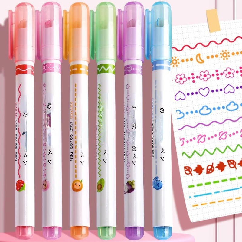 Back To School Season Flower Outline Pens Curve Pens Journal - Temu