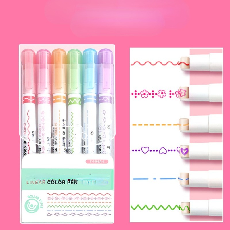 Colored Curve Pens Highlighter Sets Pens Of Different - Temu