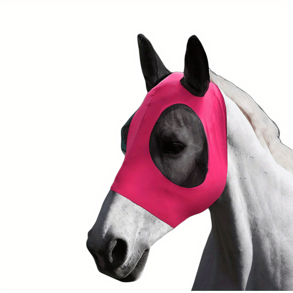  Horse Mesh Mask, Breathable Comfortable Elastic Horse Face  Cover for Horse for Eyes Protection S : Pet Supplies