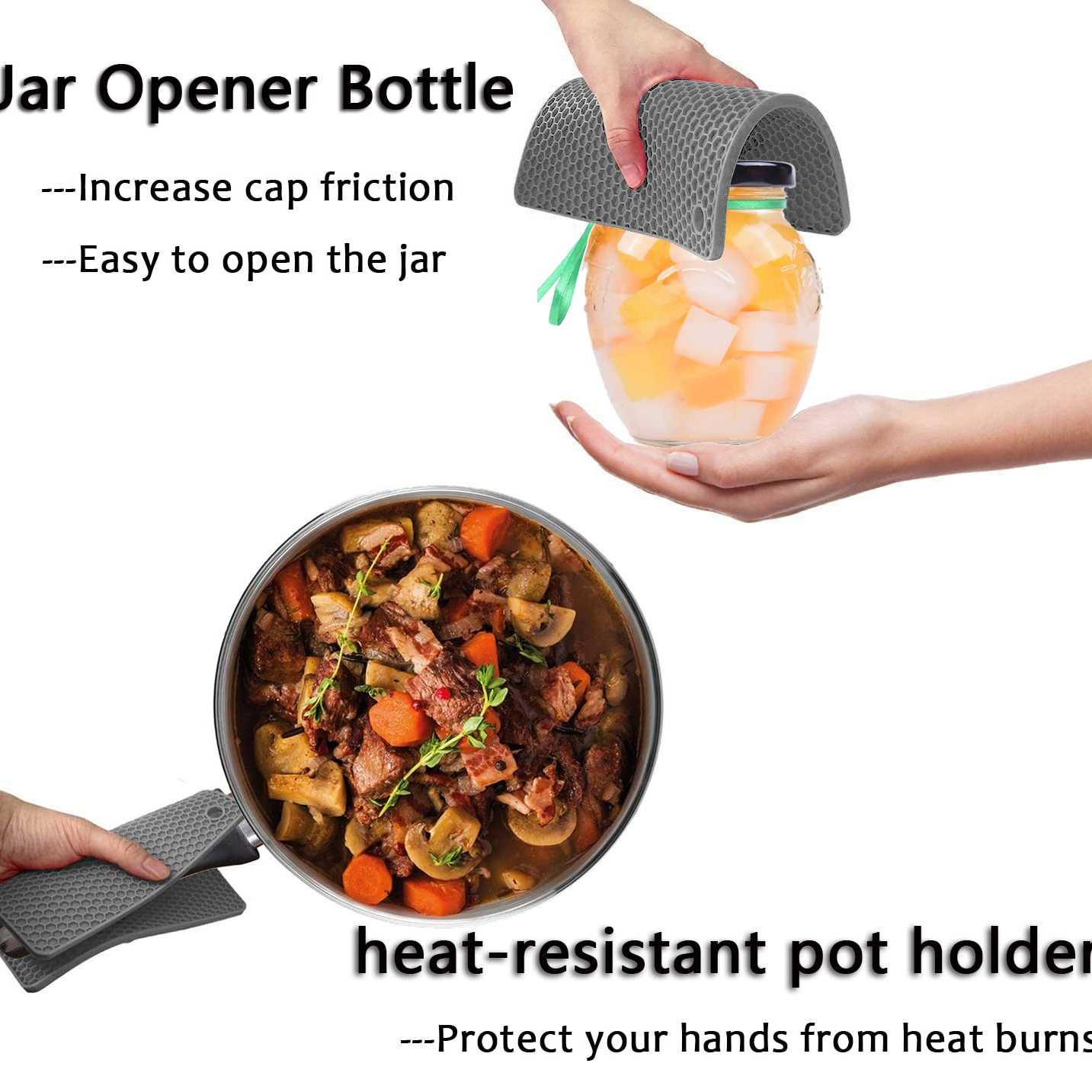 Travelwant Silicone Trivet Mats - Heat Resistant Pot Holders, Multipurpose Non-Slip Hot Pads for Kitchen potholders, Hot Dishers, Jar Opener, Men's