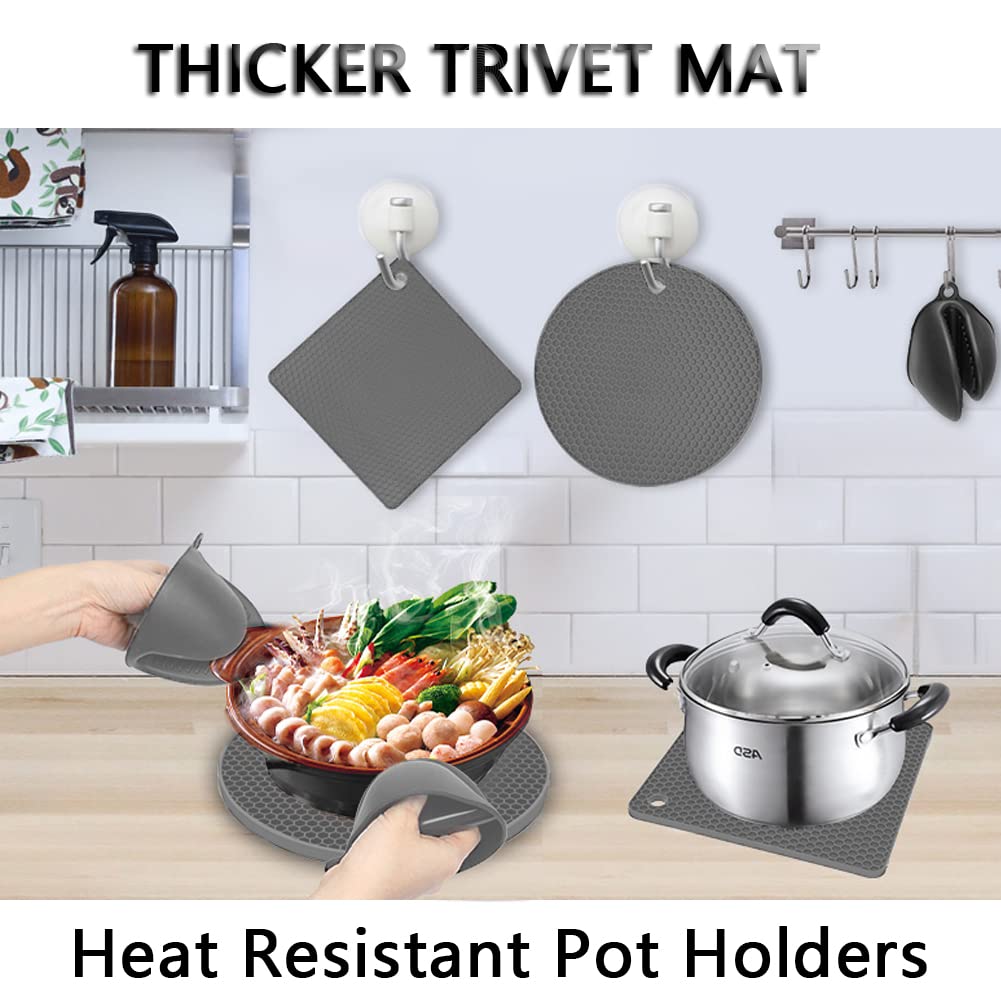 4 Pack Silicone Trivets For Hot Pots And Pans, Pot Holders Hot