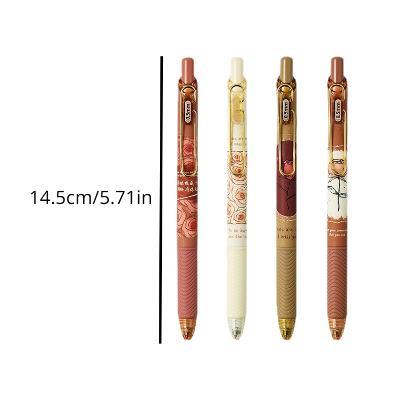 4pcs Vintage Color Pens Set Multi Quick Dry Gel Ink Pen and