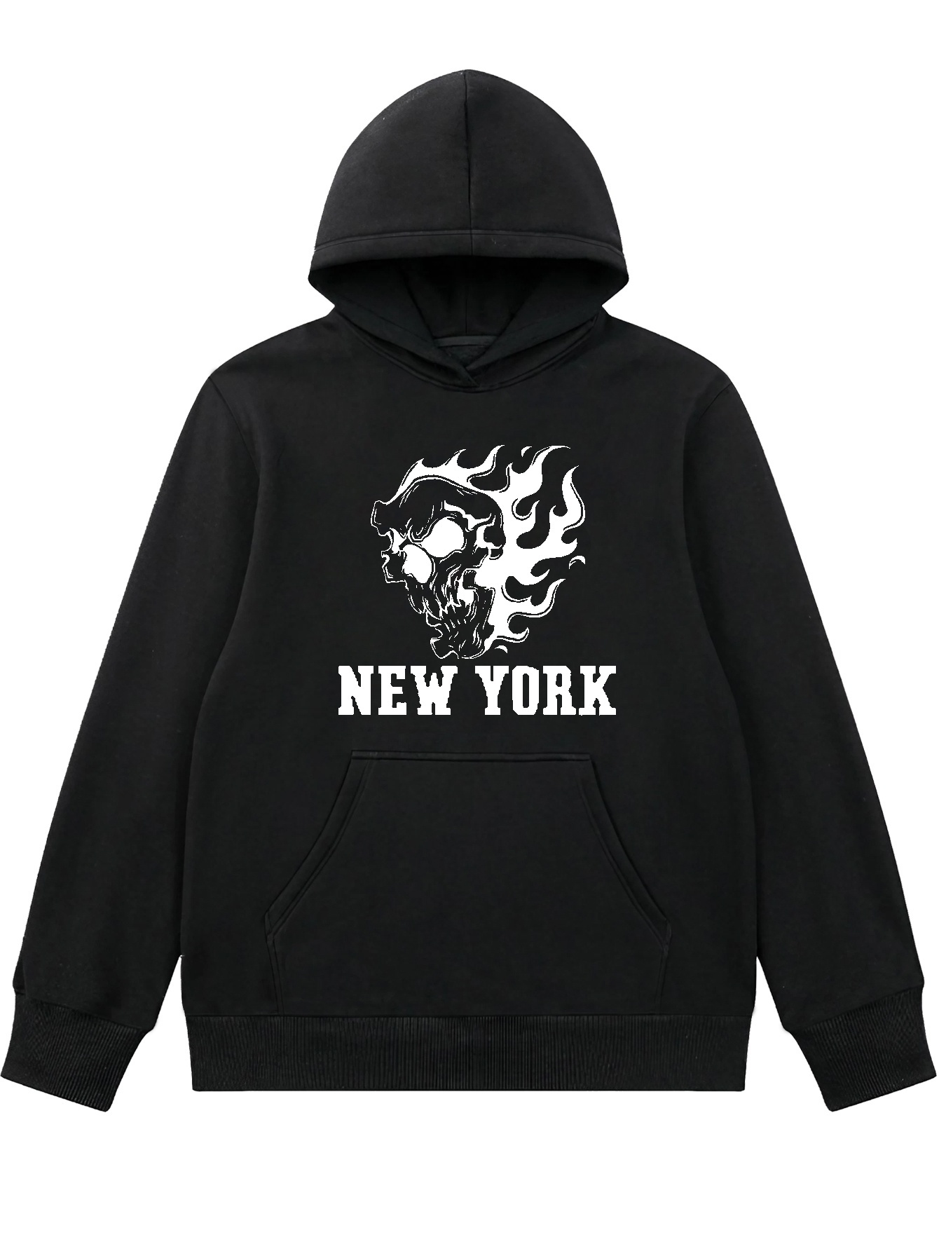 Skull Fire Print Hoodie Cool Hoodies Men Men's Casual - Temu