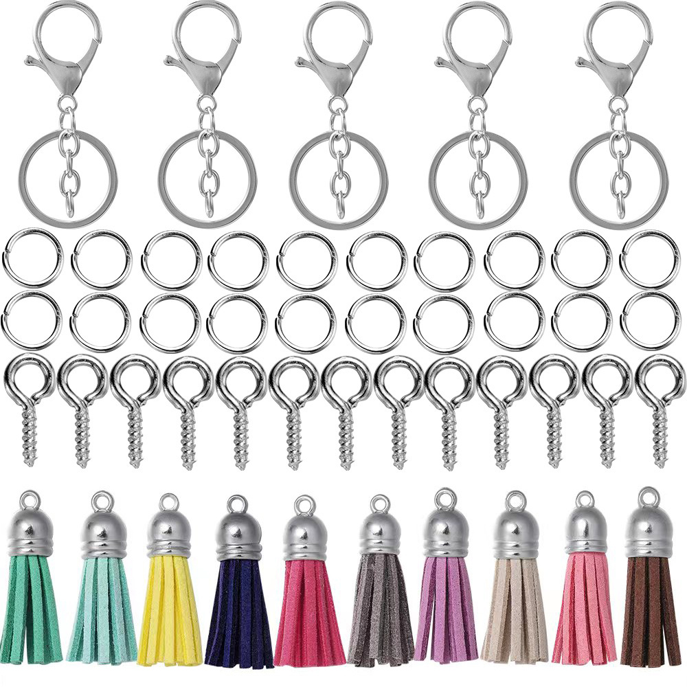 110pcs Key Chain Rings Set For Diy Crafts Including Lobster Clasps, Jump  Rings, Key Ring, For Keychain Making