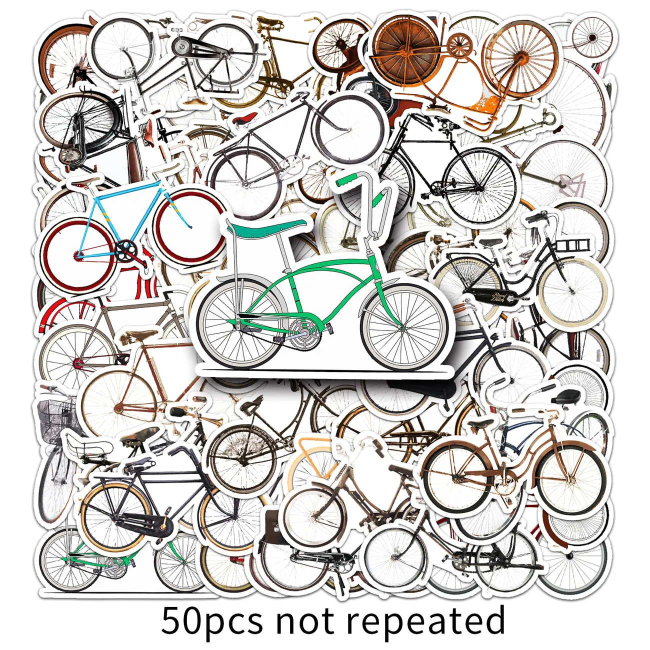 50pcs Adesivos De Bicicleta De Desenho Animado Graffiti Retro